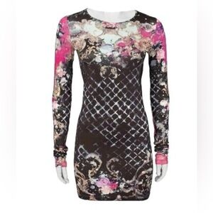 Arden B Black and Pink Mini Dress with Crew Neck. in EUC. size XS